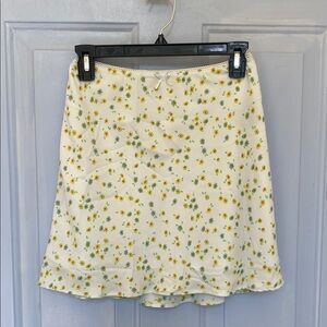 Yellow and Orange Mini Skater Skirt for Casual Wear